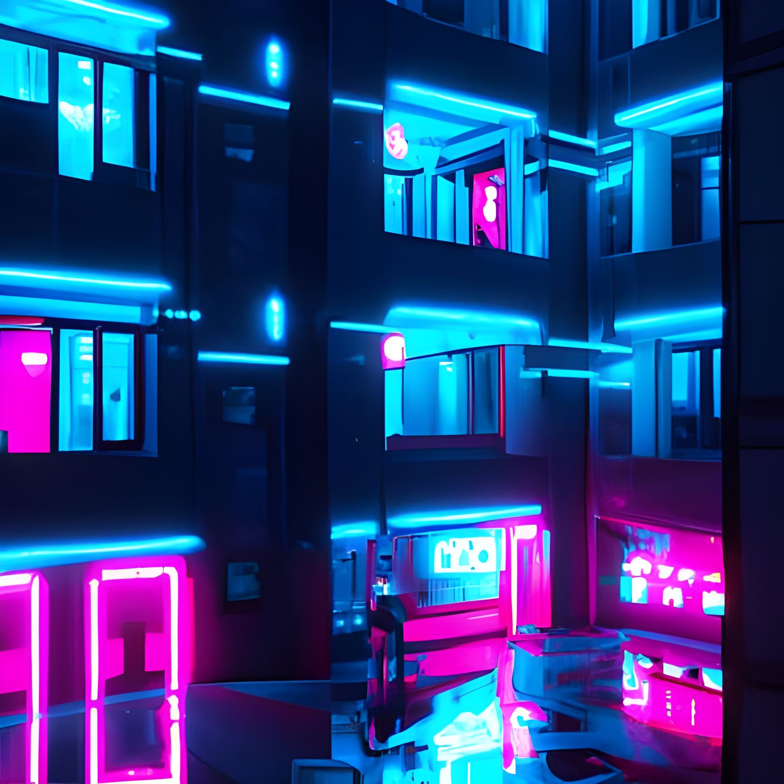 Cyberpunk 2099 Apartment with Neon Lighting