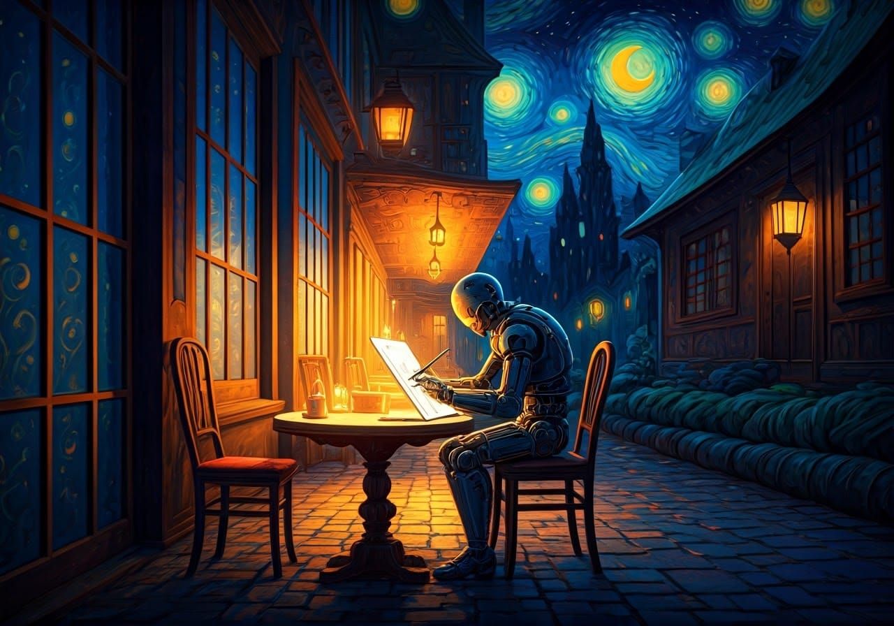 Android Artist Creates Starry Night Masterpiece
