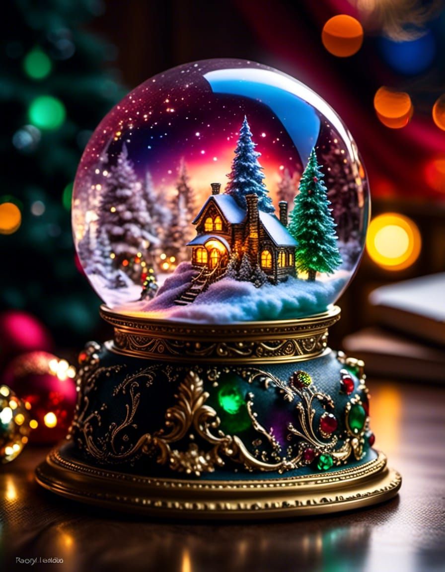 Ethereal Fantasy Snowglobe with Antique Glass