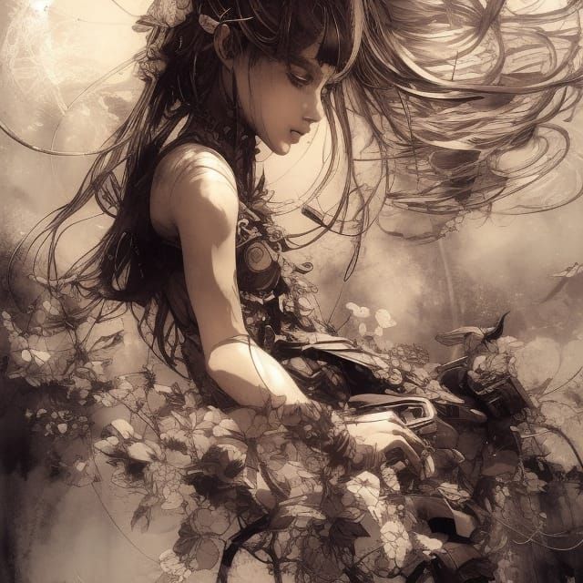 Sun Princess Digital Illustration in Anime Style