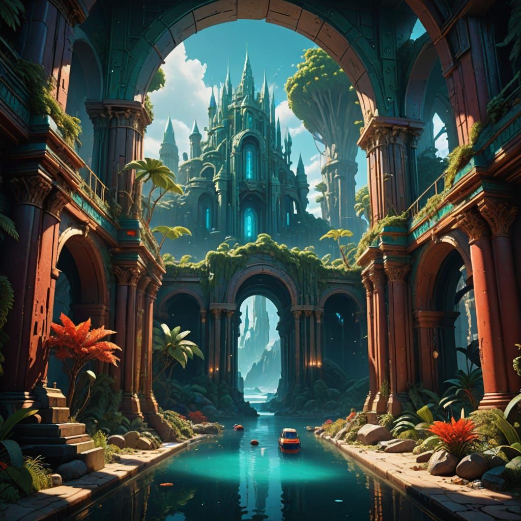 Ancient City of Atlantis, Hidden beneath Turquoise Waves