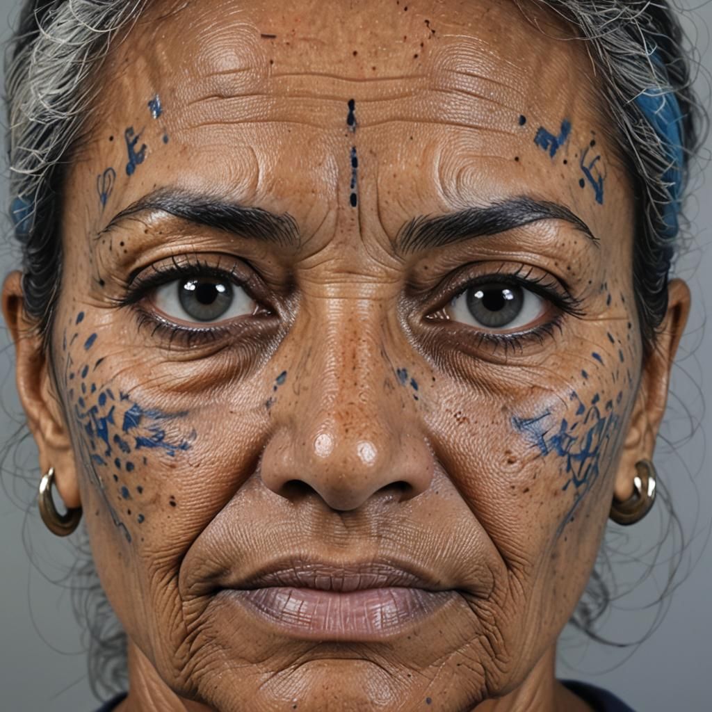 Attractive Boricua Woman with Mathematical Color Patterns
