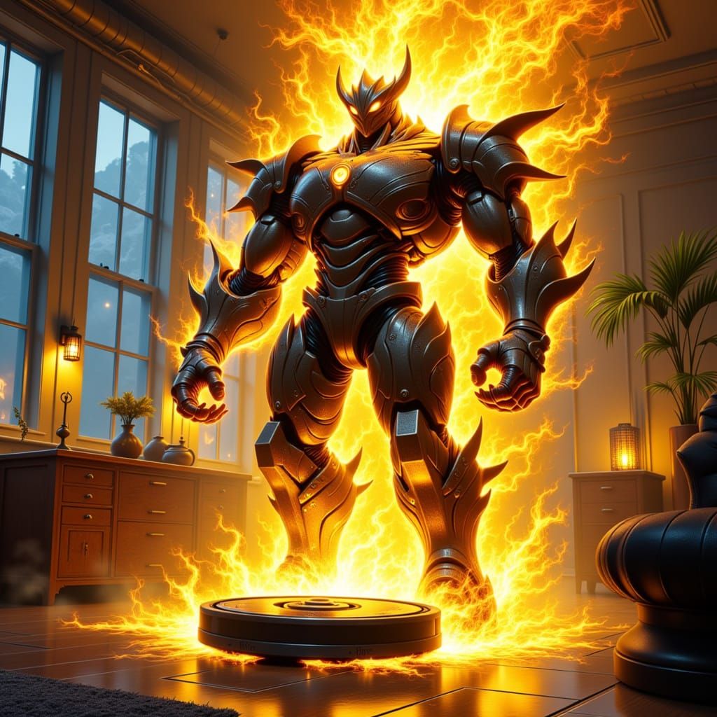 Powerful Roomba Robot Vacuum with Glowing Runes