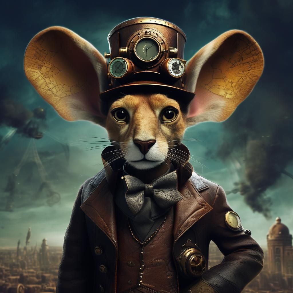 Steampunk Character with Exaggerated Ears