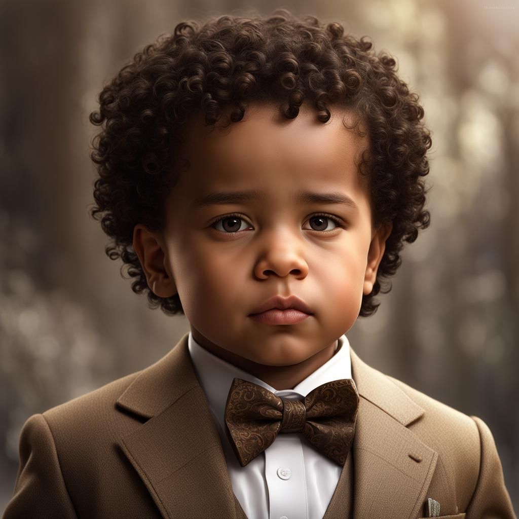 Toddler in Suit: Hyperdetailed Matte Photography Portrait