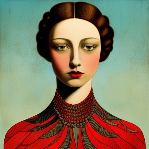 Girl in Surreal Pop Art Style