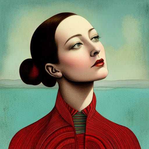 Girl in Surreal Pop Art Style