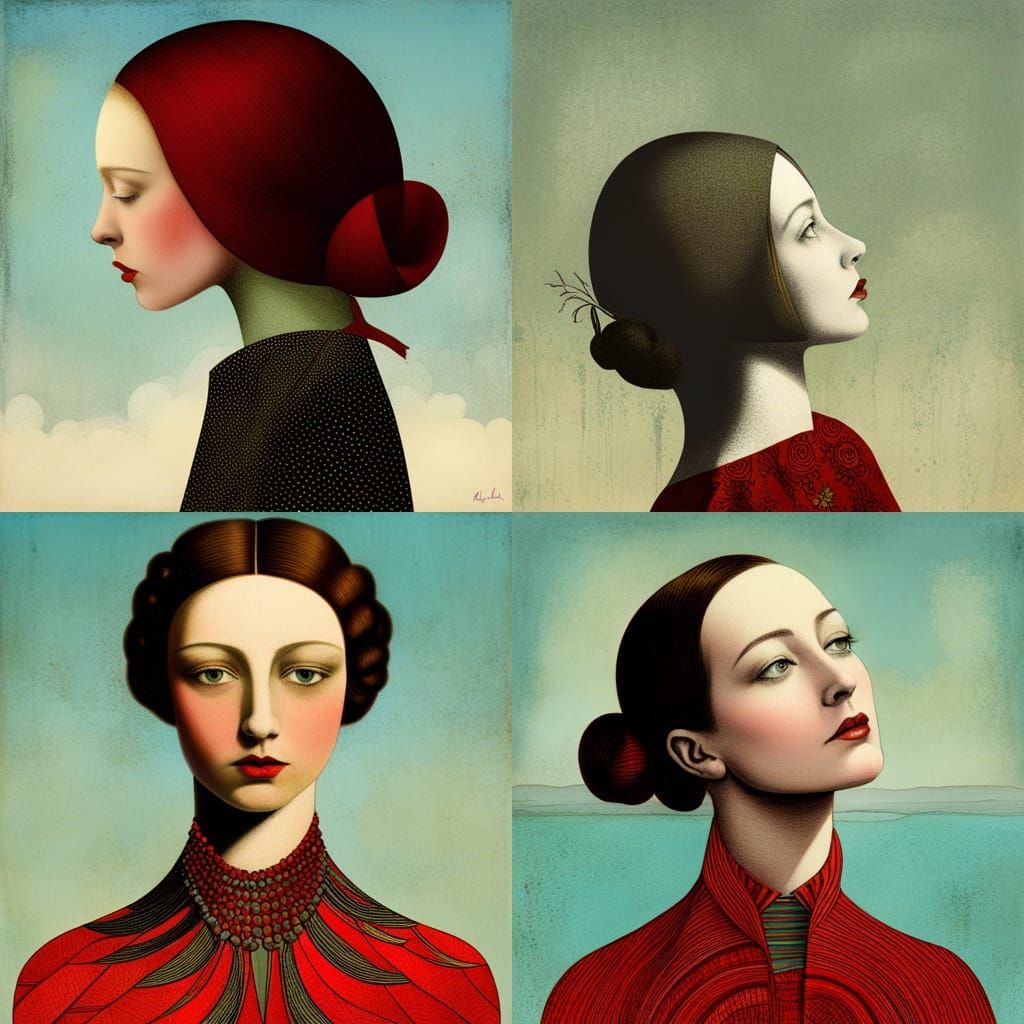 Girl in Surreal Graphic Style