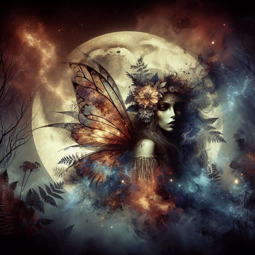 Macabre Bohemian Fairy in Eerie Forest