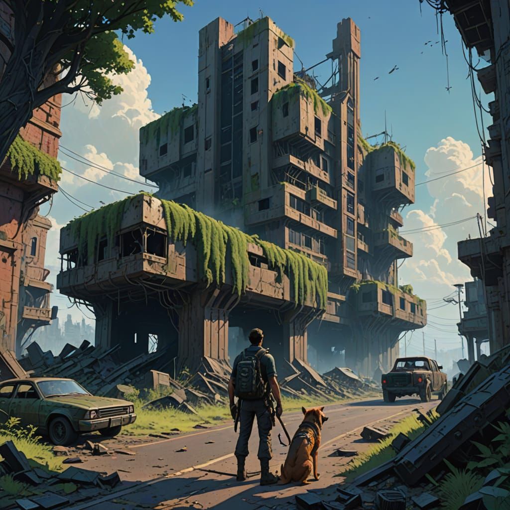 Post-Apocalyptic UK High Street Scene