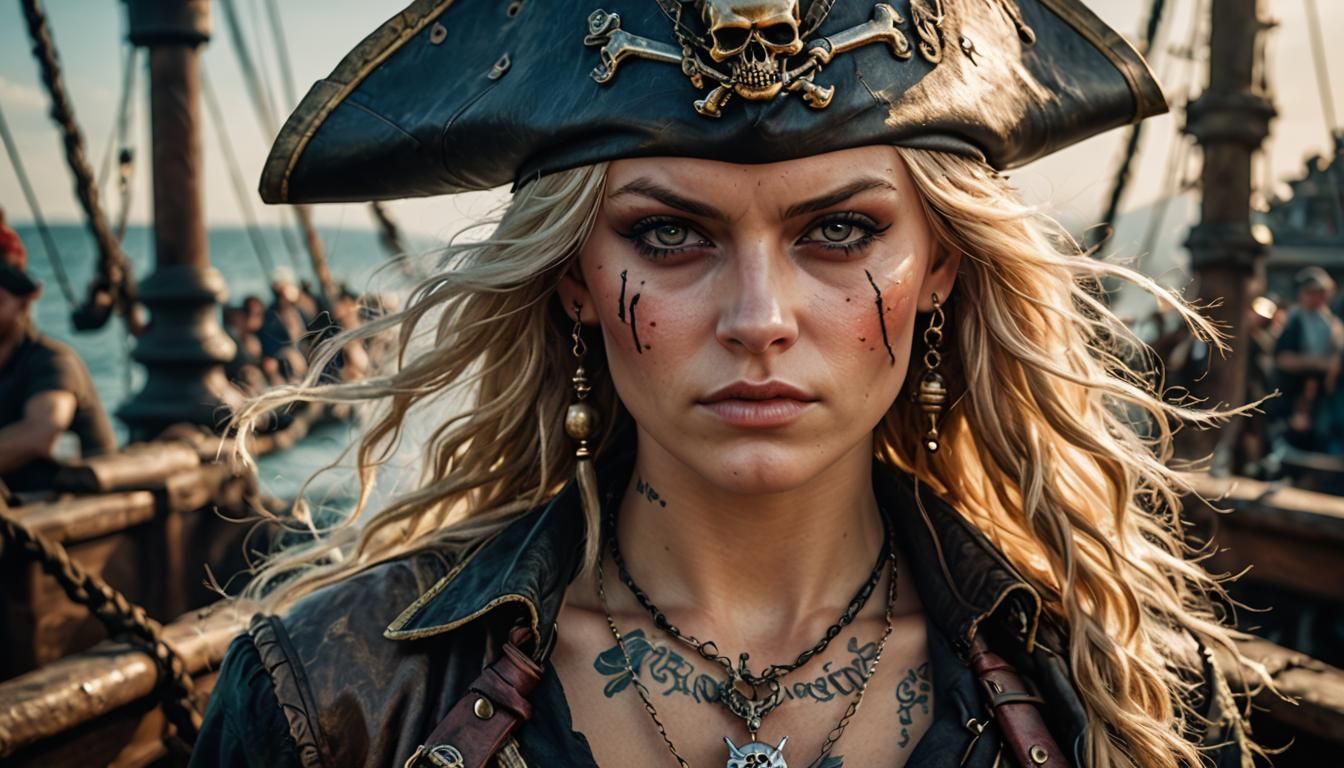 Female Pirate Captain, rogue, extremely detailed