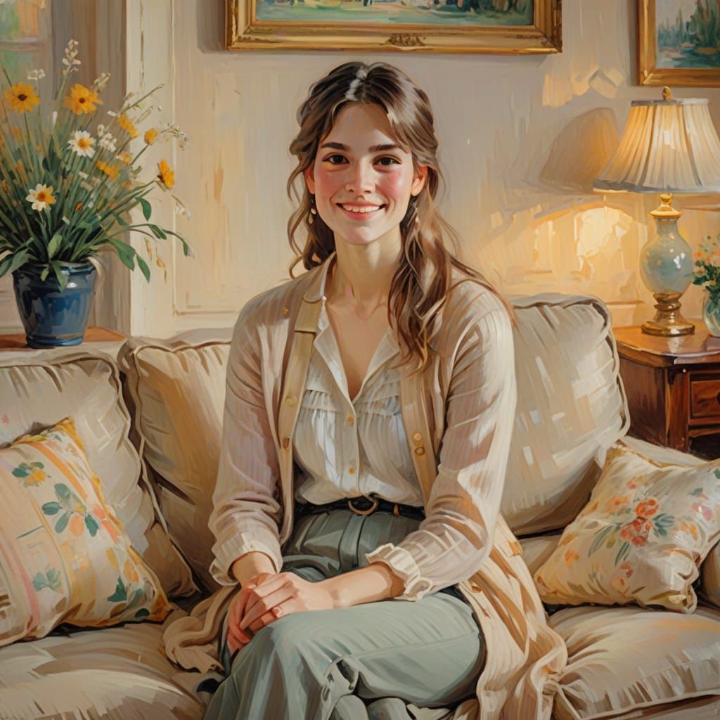 Warmth of Home in Impressionist Style