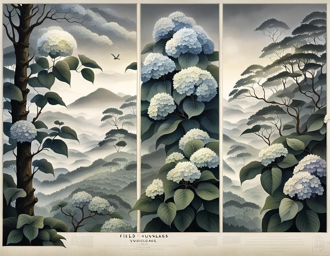 Lush Hydrangeas in Misty Vietnamese Valleys