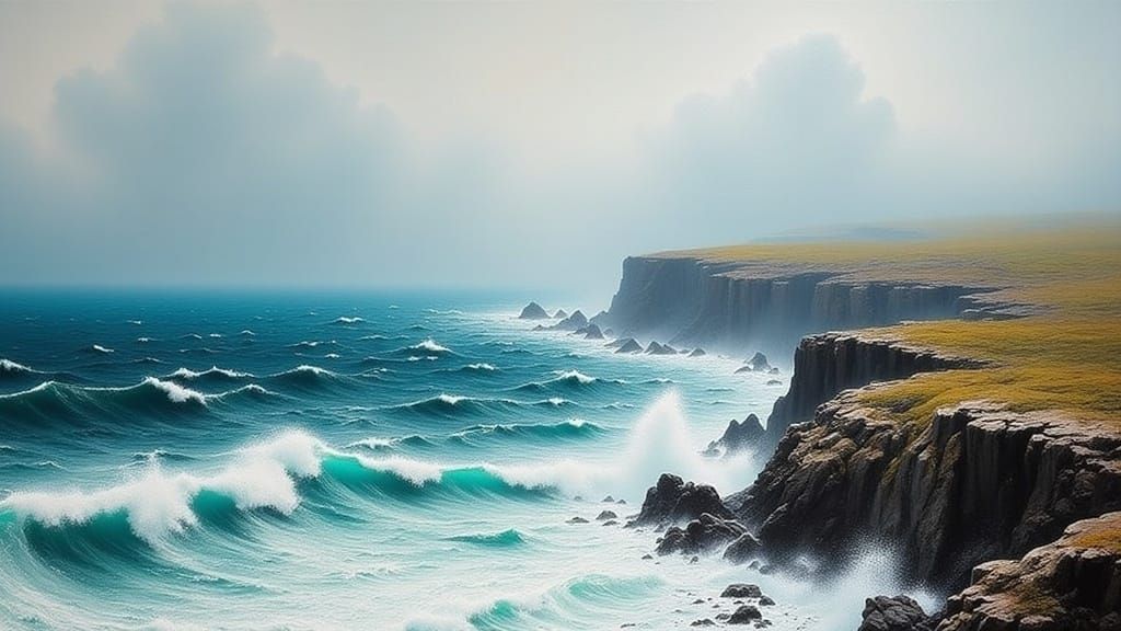 Dramatic Seascape in Romantic Style
