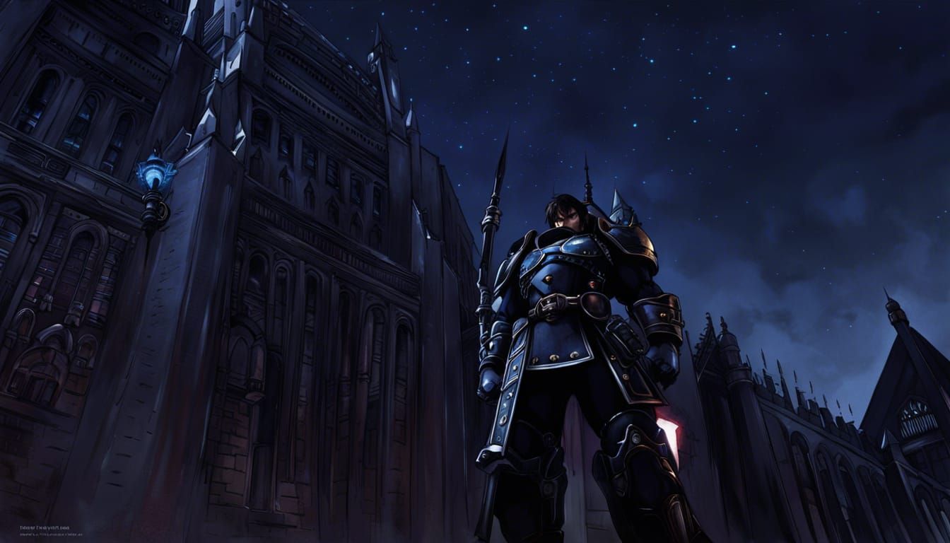Warhammer 40K Space Marine in Anime Style