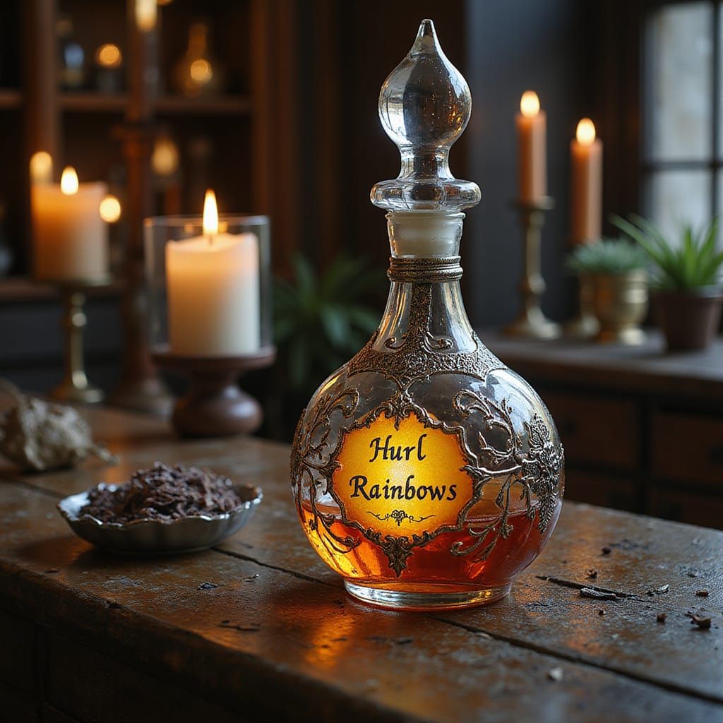 Enchanted Potion Bottle in Elegant Silver Filigree