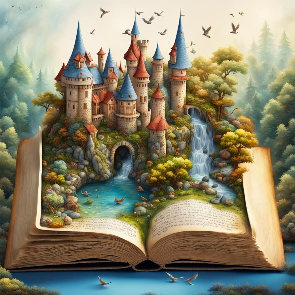 Enchanted Fairy Tale Realm Emerges from Storybook