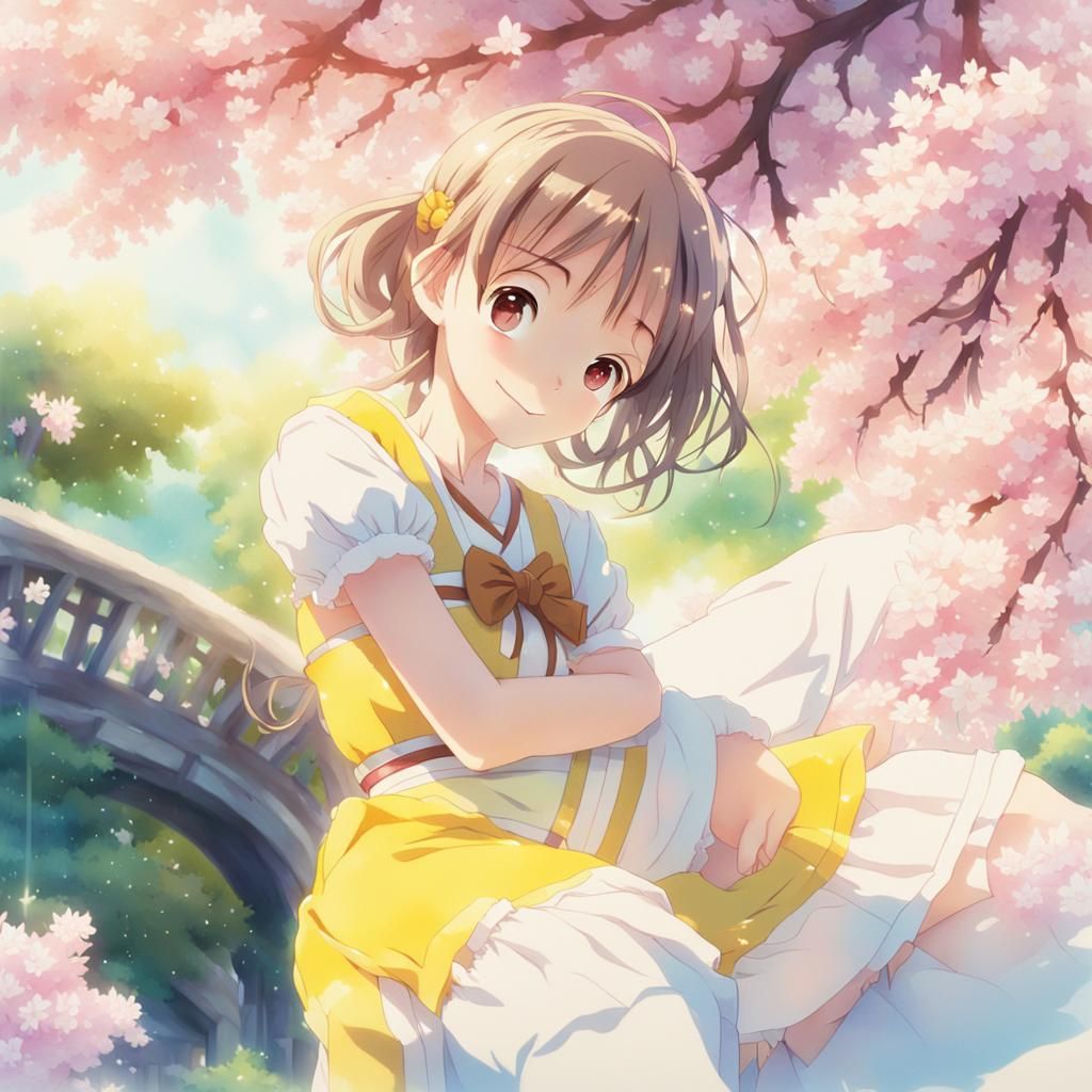 Anime Girl in Japanese Garden Key Visual