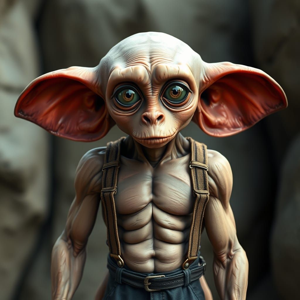 Humanoid Droog Figure with Robust Physique and Large Eyes