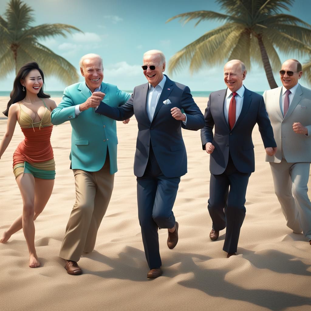 World Leaders Dancing on a Beach