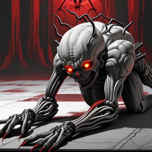 Gothic Cyberpunk Cenobite in Hyperrealistic Style