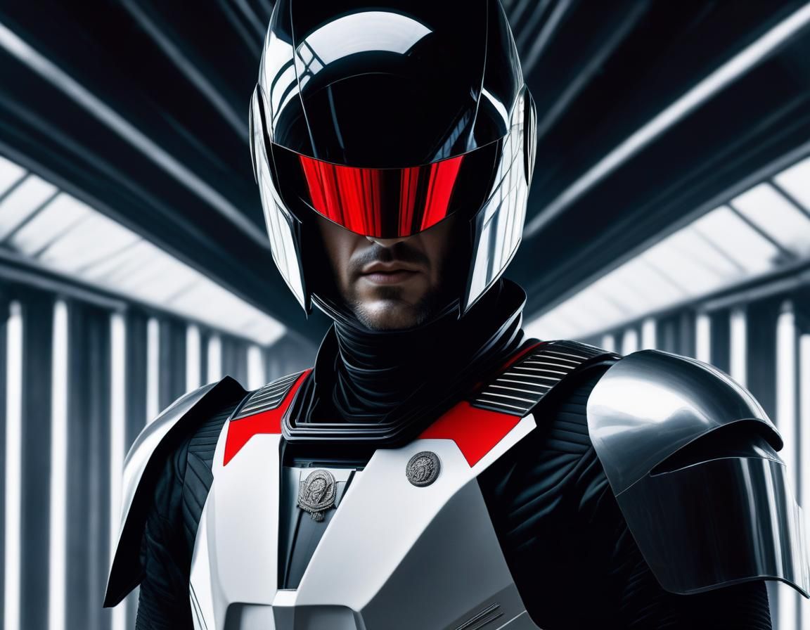 Striking Selective Color Portrait in Futuristic Style