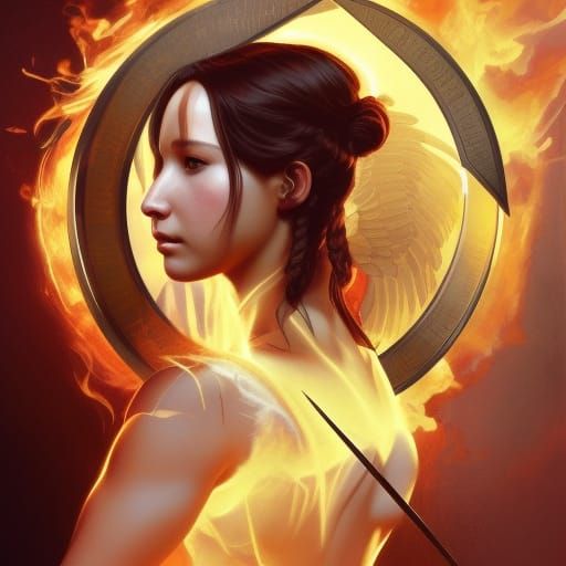 Hunger Games Portrait in Art Nouveau Style