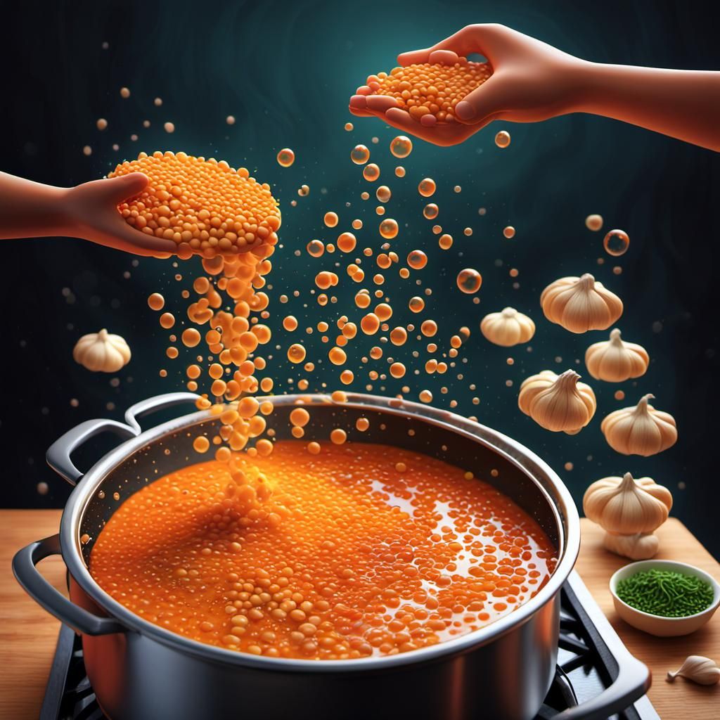 Warm, Whimsical Dal Curry Scene in Vibrant Pixar Style