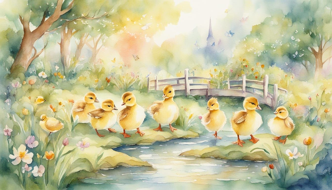 Dancing Ducklings Beatrix Potter style