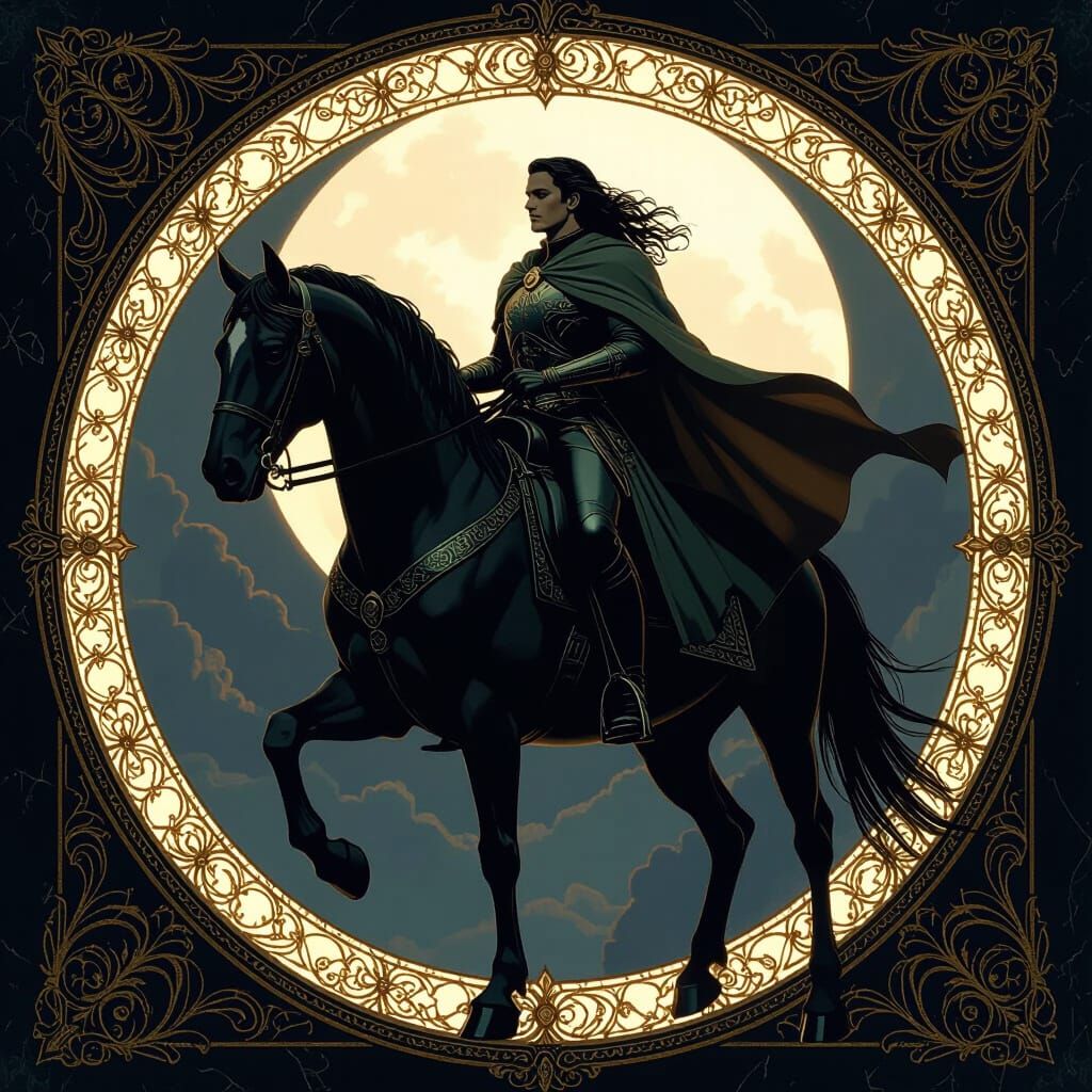 Saint George on Horseback in Dark Fantasy Style