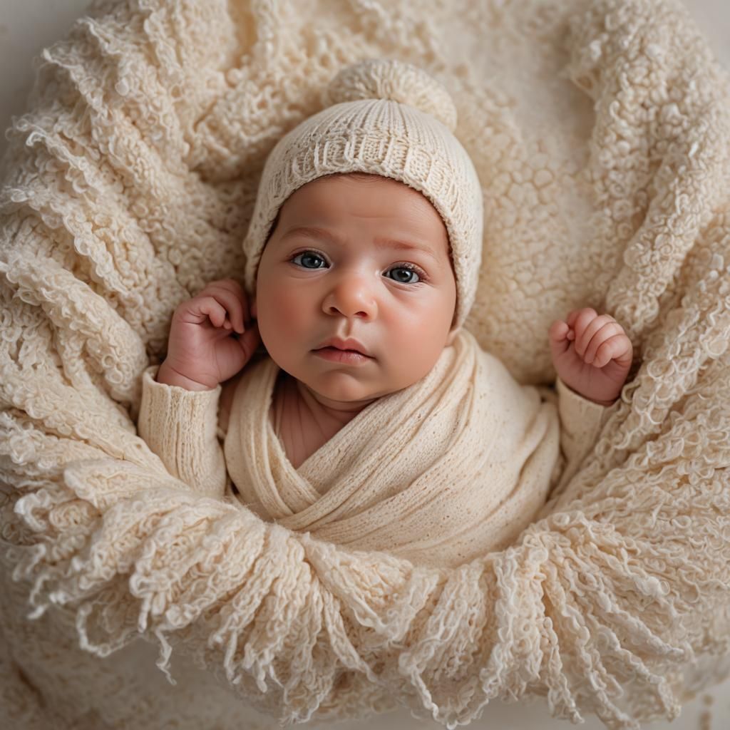 Innocent Newborn Portrait in Soft, Natural Light
