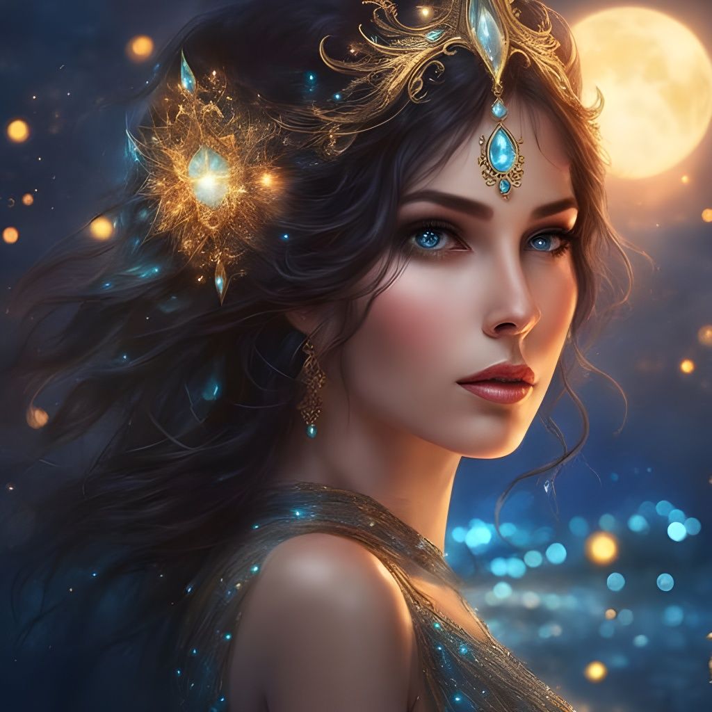 Futuristic Gothic Portrait of Italian Girl by Royo