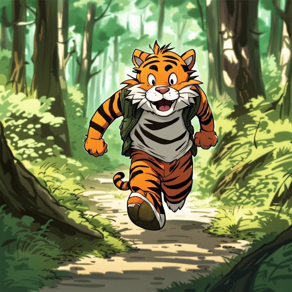 Hobbes the Tiger in Scottie Young Anime Style