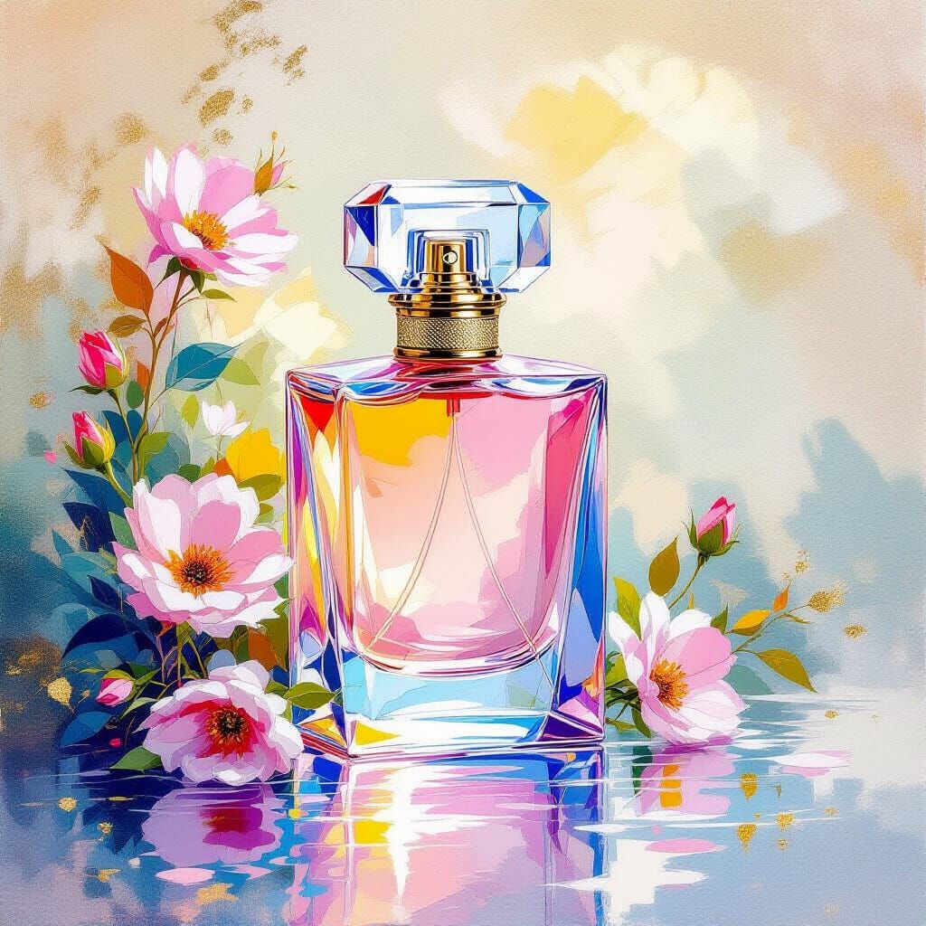 Perfume in Metamodern Style with Radiant Colors