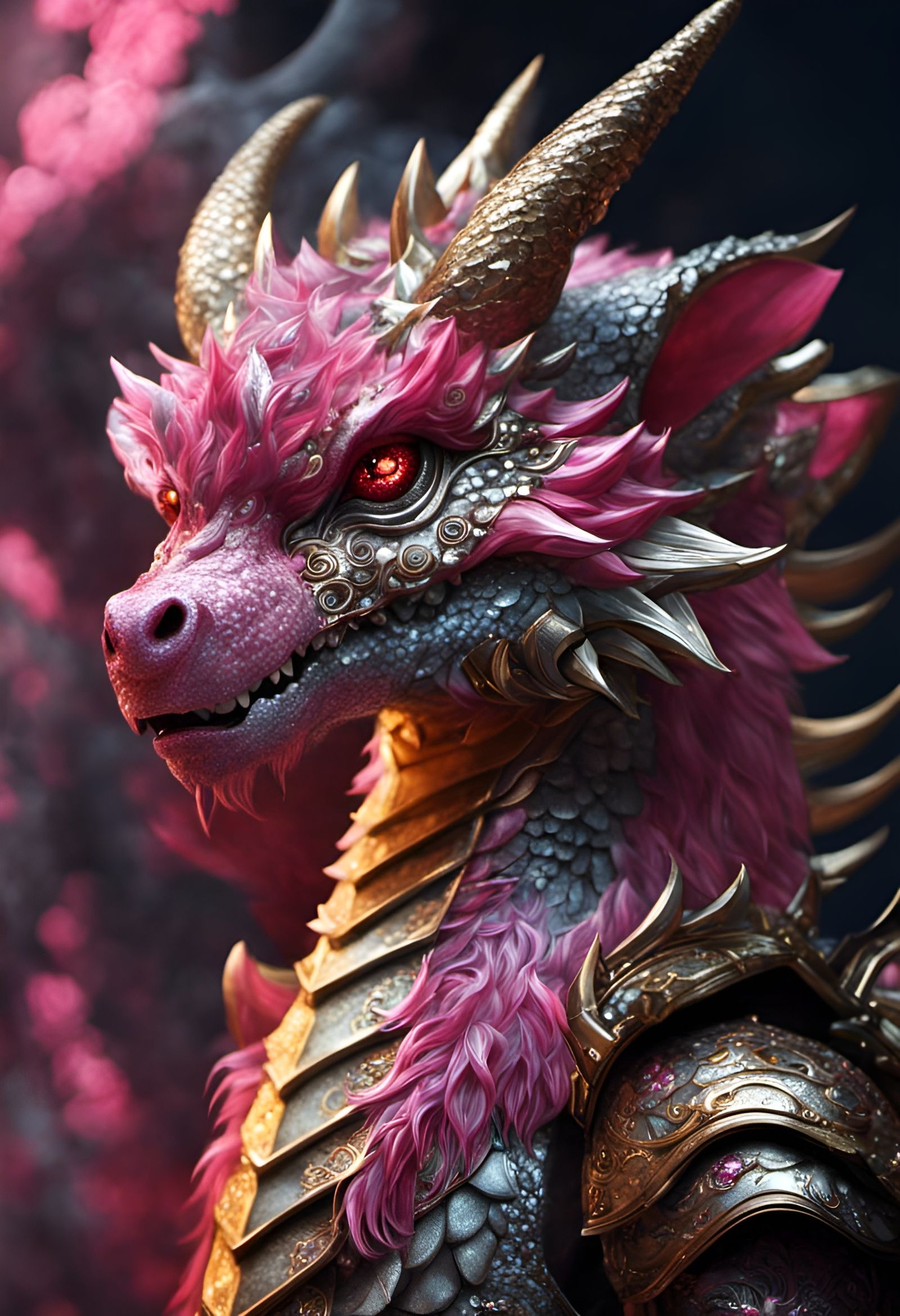 Pink Ornate Dragon Warrior