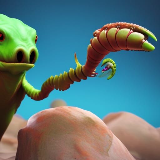 Realistic Pistol Shrimp Creature in 3D Digital Art