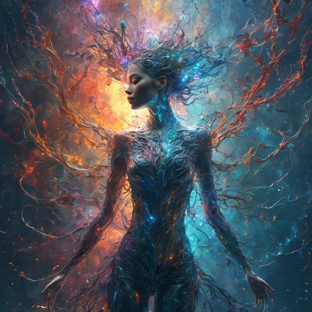 Central Nervous System as Iridescent Digital Art