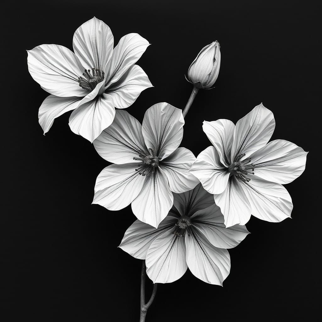 Delicate White Tissue Paper Blooms on Dark Charcoal Backgrou...