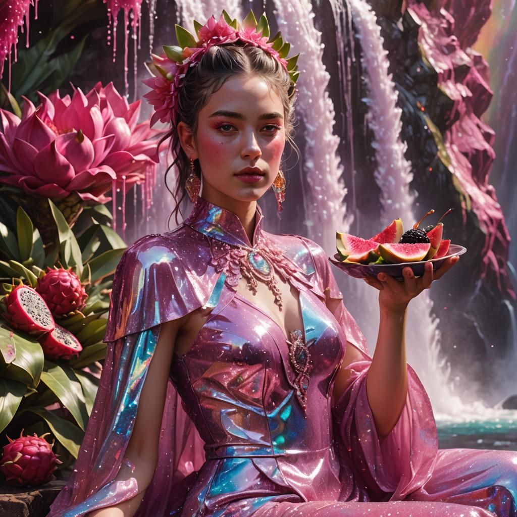 Woman in Pink Dress by Glittery Rainbow