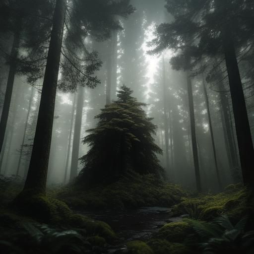 Andrea Abrego Salas in Misty Forest: Cinematic Film Still