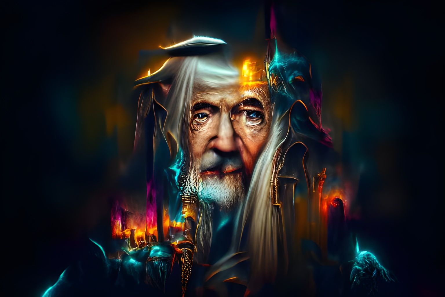 Gandalf Concept Art in Dark Art Style
