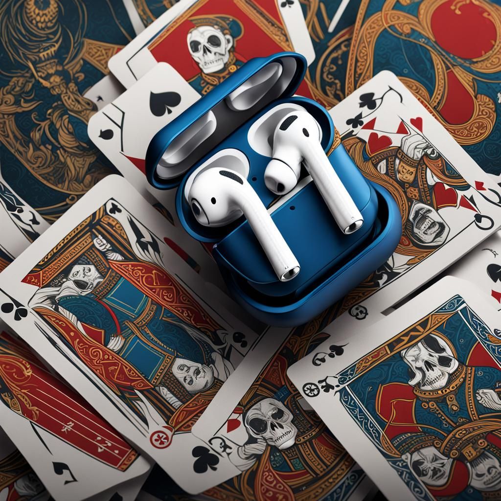 Airpods Arranged in Deck of Cards: Digital Art