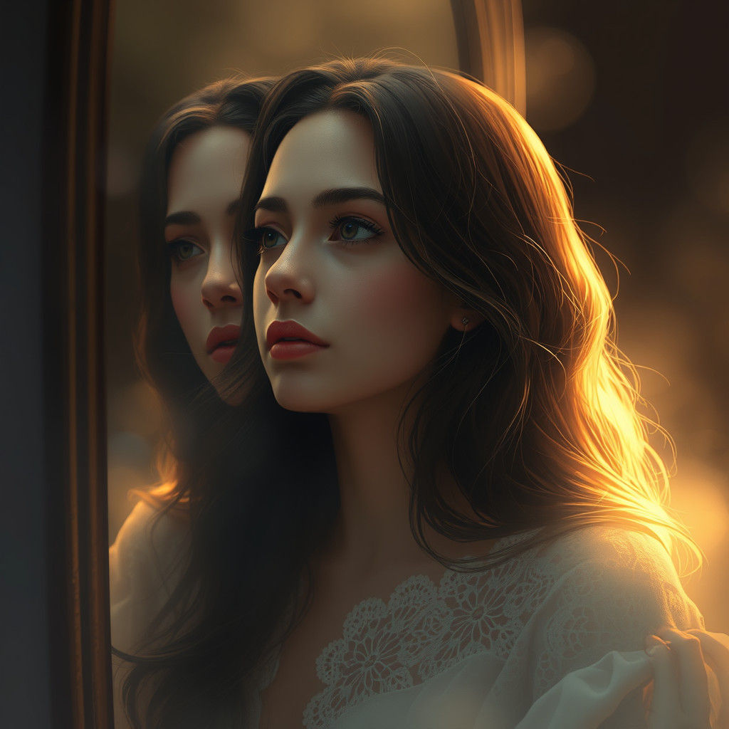 Ethereal Portrait in Soft, Golden Lighting