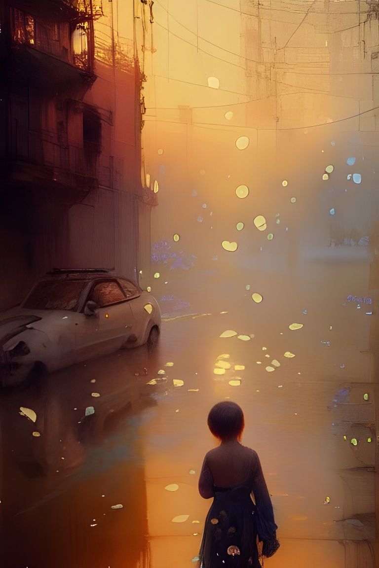 Devastating Farewell: Gouache and Watercolour Urban Dystopia