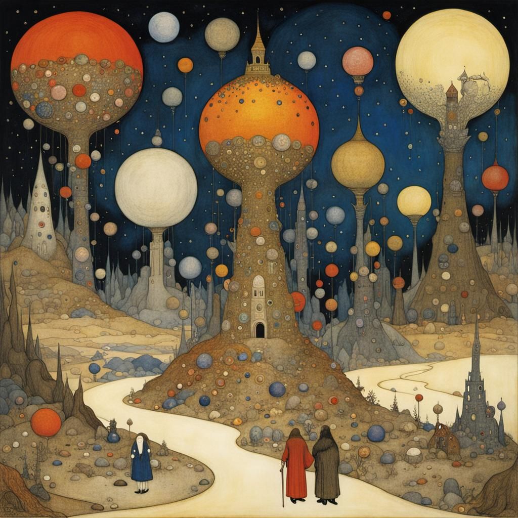 Enchanting Fantasy World in Art Nouveau Style