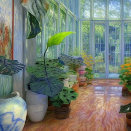 Ceramic Art Studio as Detailed Oil Painting