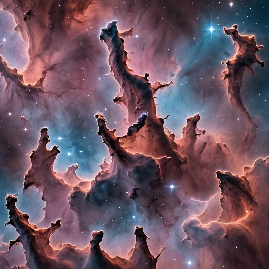 Cosmic Landscape: Eagle Nebula's Pillars of Creation