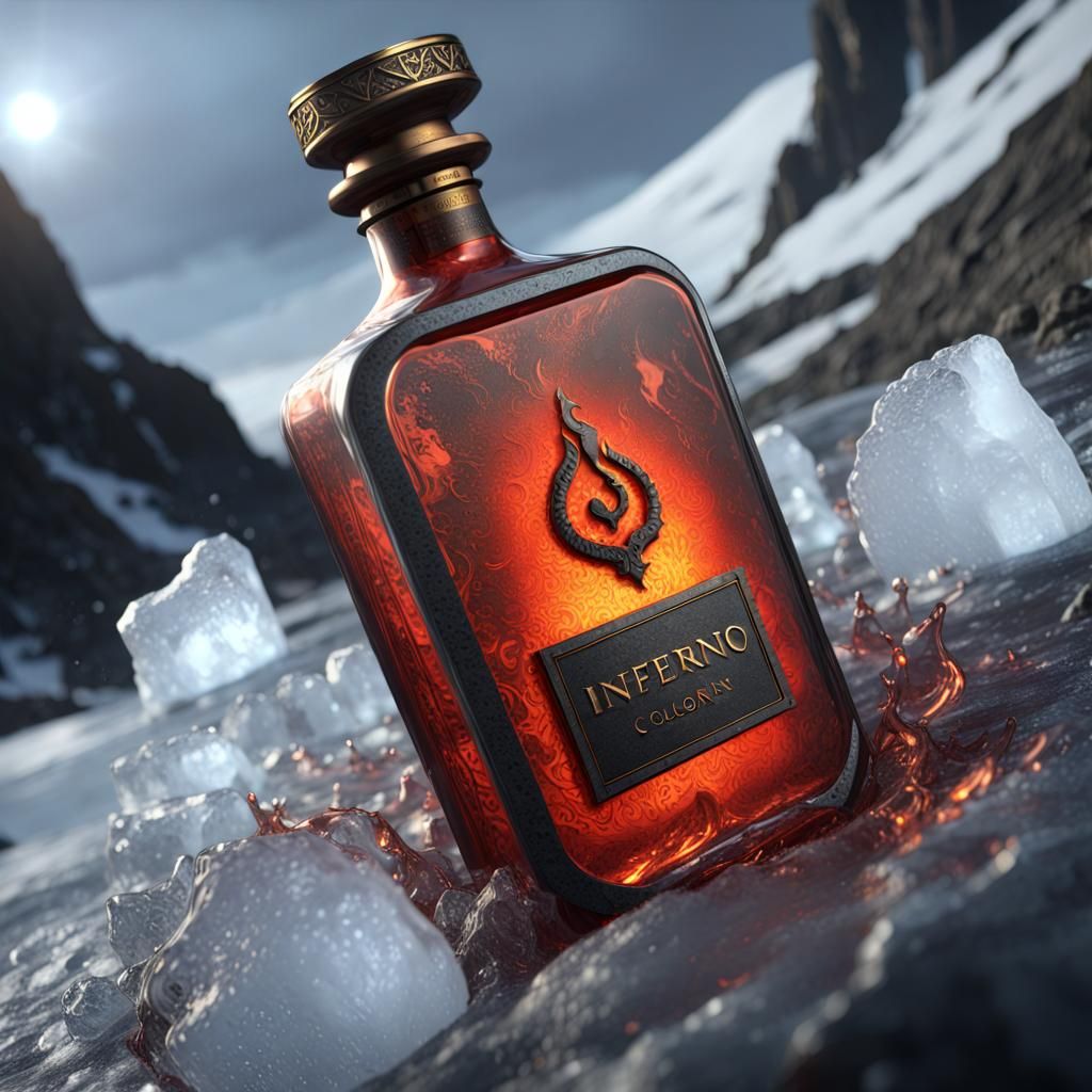 Lava Cologne on Ice in Dark Fantasy Style