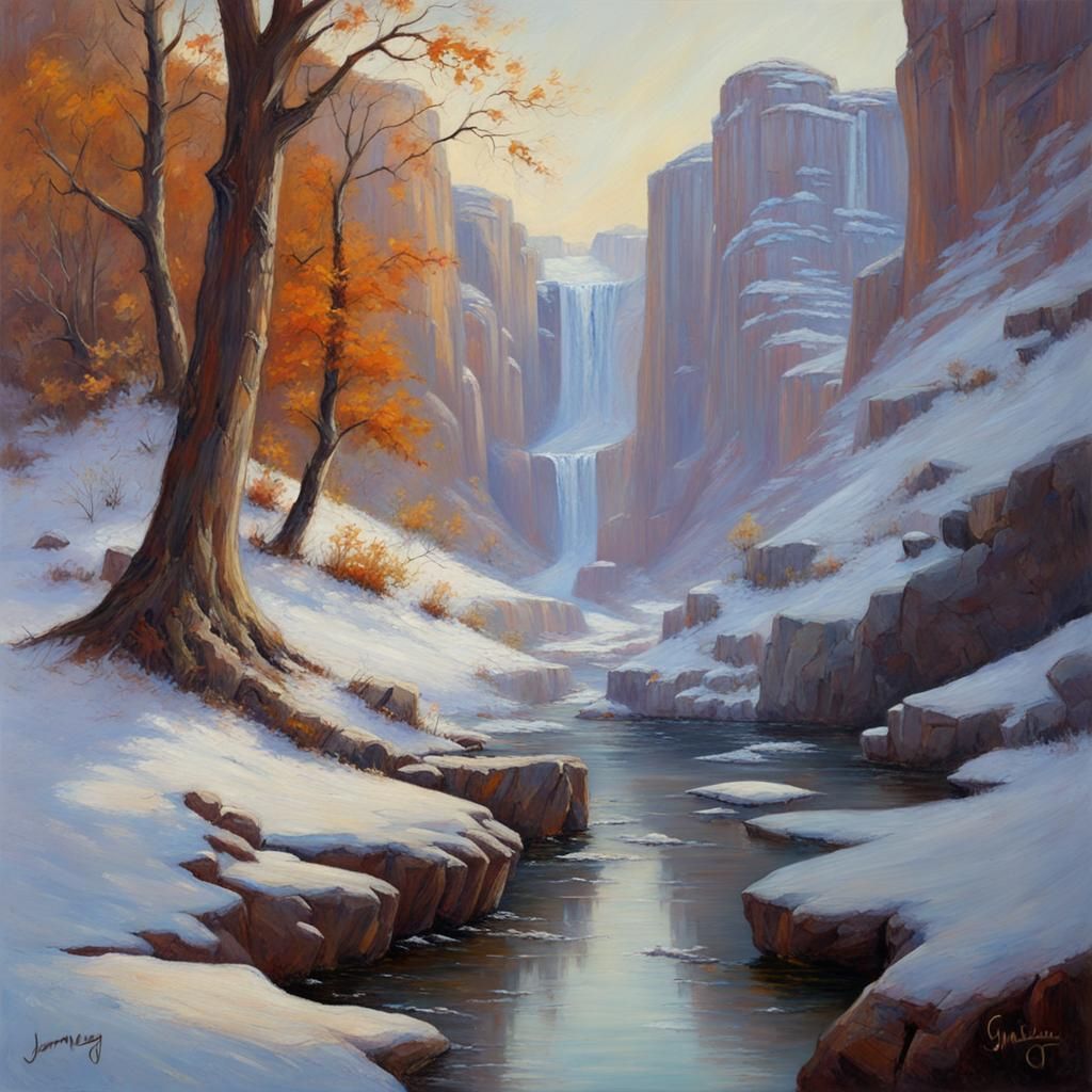 Garden of Stone Ice: Oil Painting