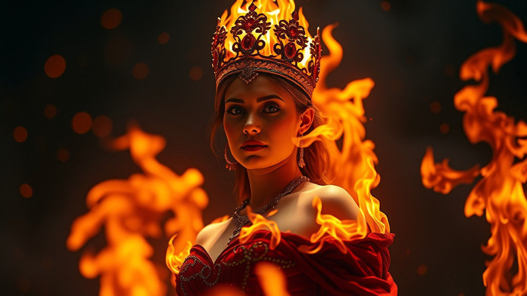 Fiery Queen Portrait with Cinematic Lighting